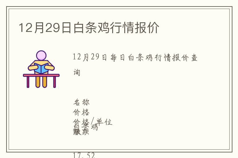 12月29日白條雞行情報價