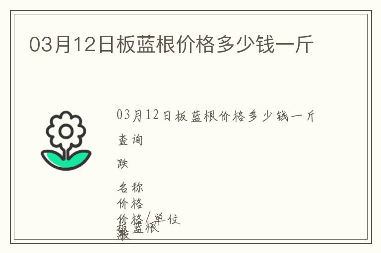 03月12日板藍根價格多少錢一斤