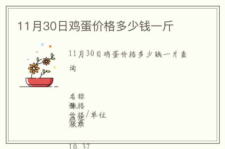 11月30日雞蛋價格多少錢一斤