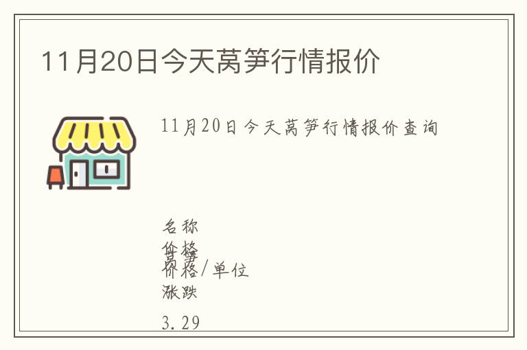 11月20日今天萵筍行情報價