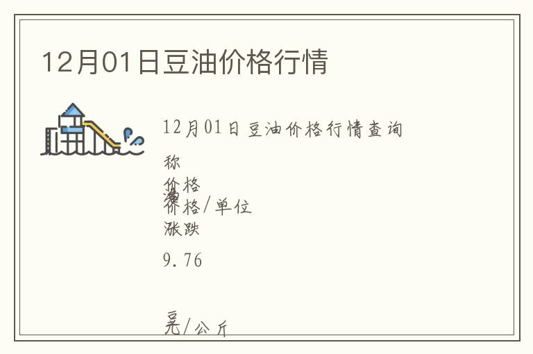 12月01日豆油價格行情