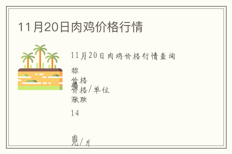 11月20日肉雞價格行情