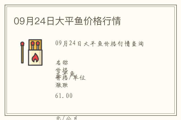 09月24日大平魚價格行情