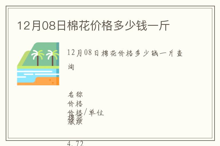 12月08日棉花價格多少錢一斤