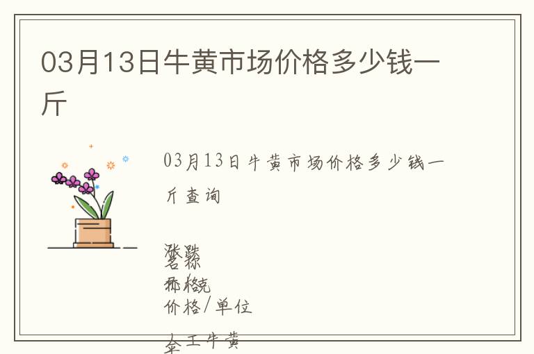 03月13日牛黃市場價格多少錢一斤