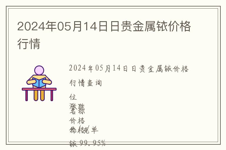 2024年05月14日日貴金屬銥價格行情