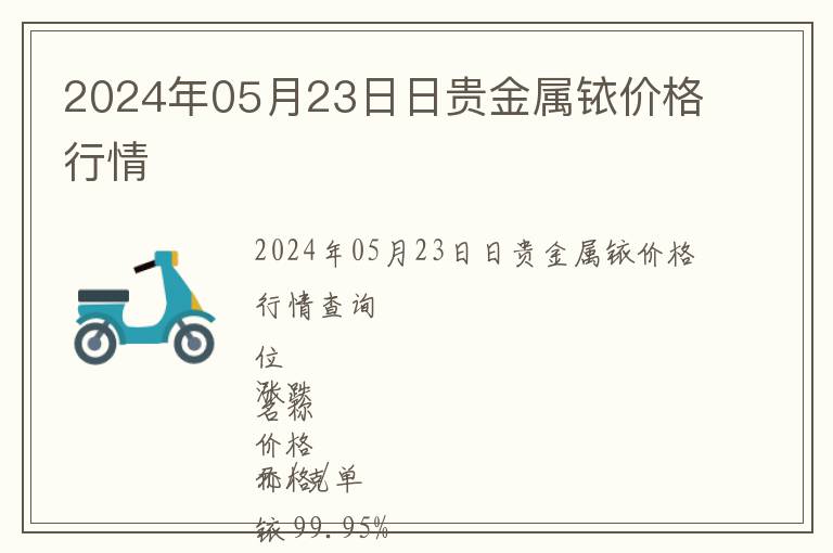 2024年05月23日日貴金屬銥價格行情