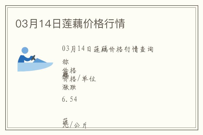 03月14日蓮藕價格行情