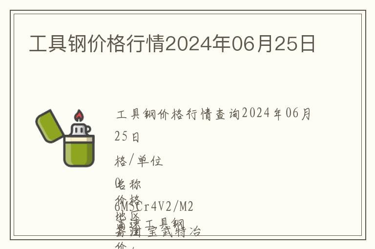 工具鋼價格行情2024年06月25日