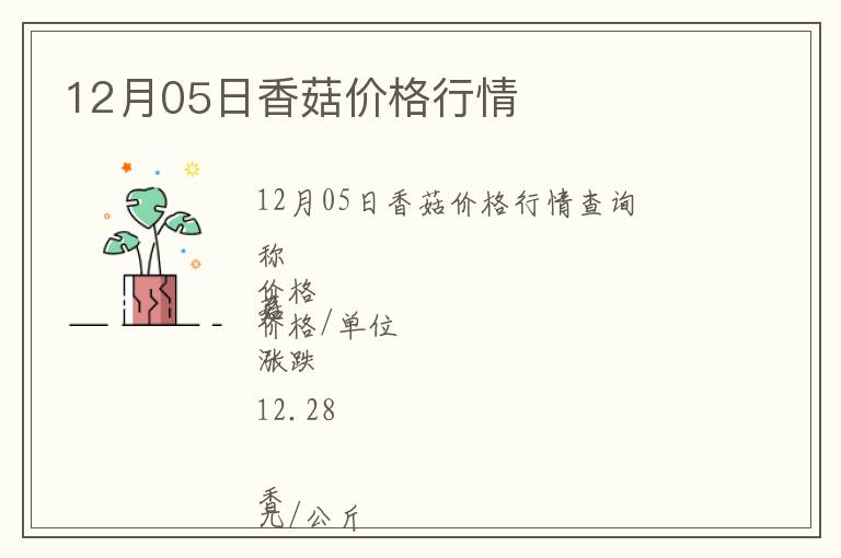 12月05日香菇價格行情