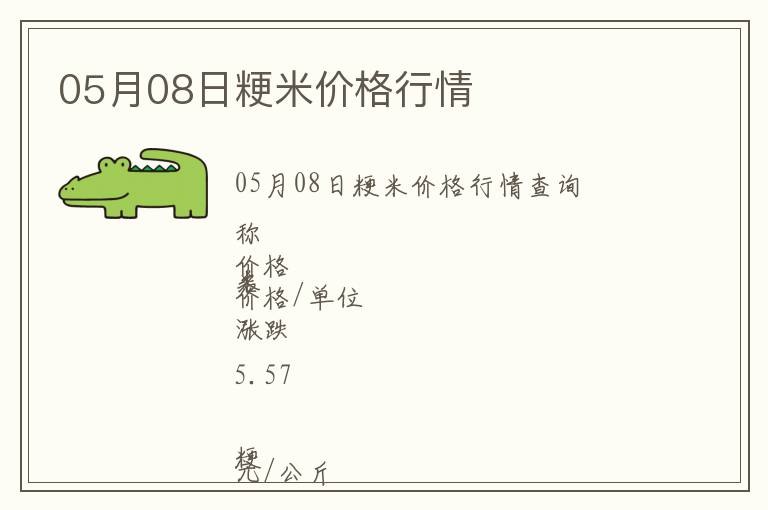 05月08日粳米價格行情