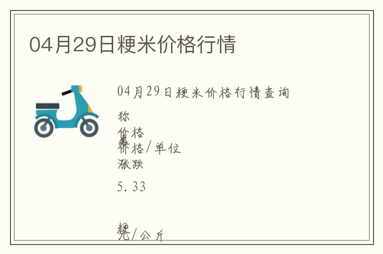 04月29日粳米價格行情