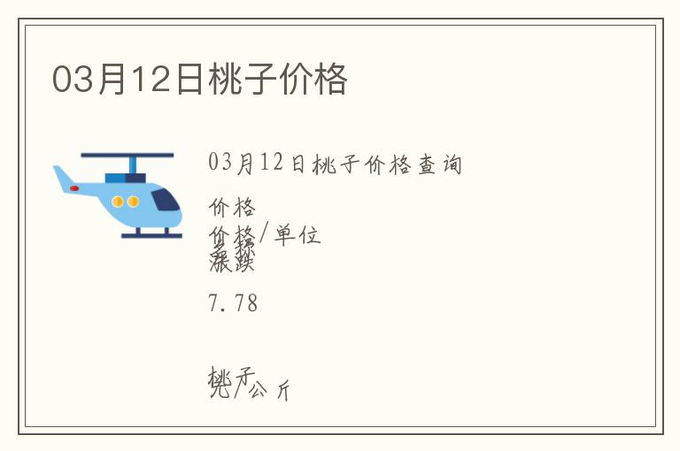 03月12日桃子價格