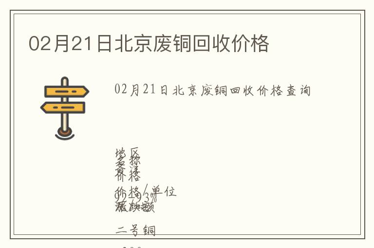 02月21日北京廢銅回收價格