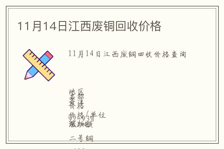 11月14日江西廢銅回收價格