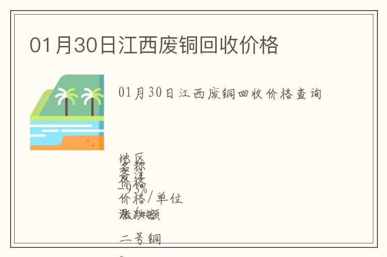 01月30日江西廢銅回收價格
