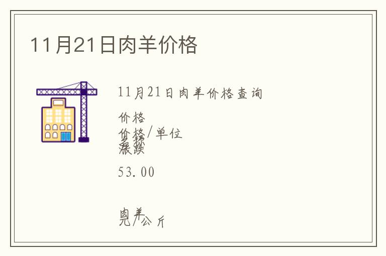 11月21日肉羊價格
