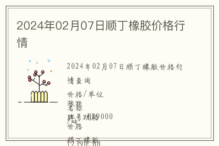 2024年02月07日順丁橡膠價格行情