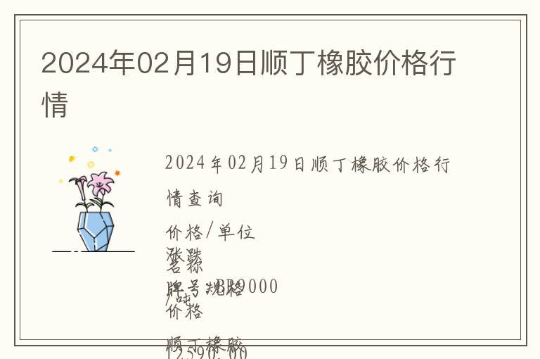 2024年02月19日順丁橡膠價格行情