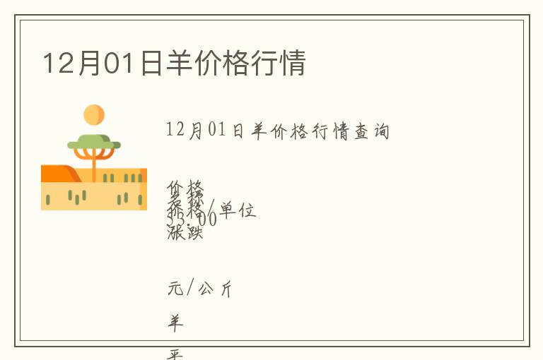 12月01日羊價格行情