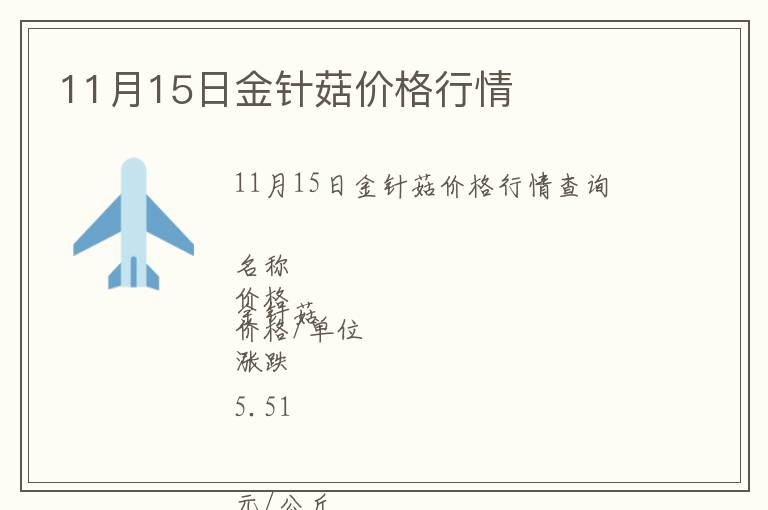 11月15日金針菇價格行情