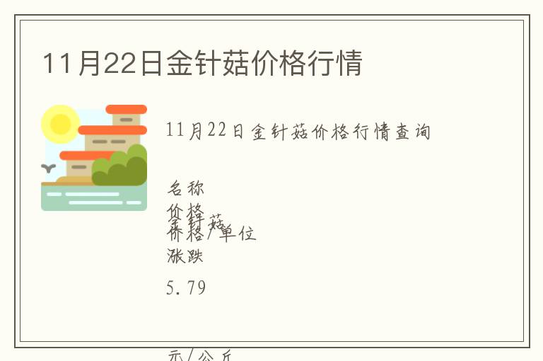 11月22日金針菇價格行情