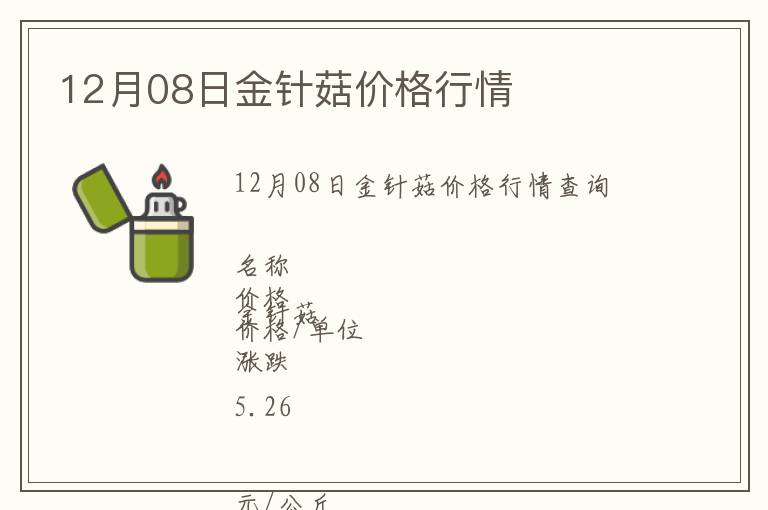 12月08日金針菇價格行情