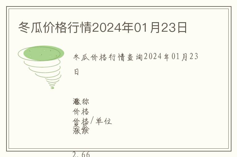 冬瓜價格行情2024年01月23日