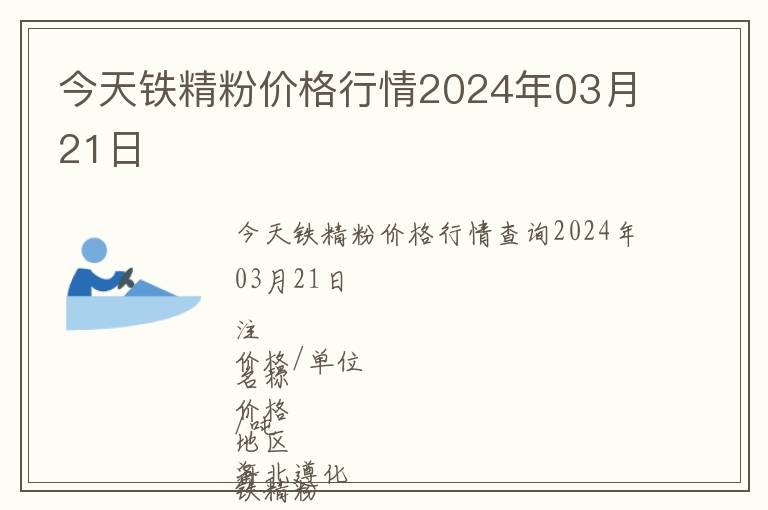 今天鐵精粉價格行情2024年03月21日