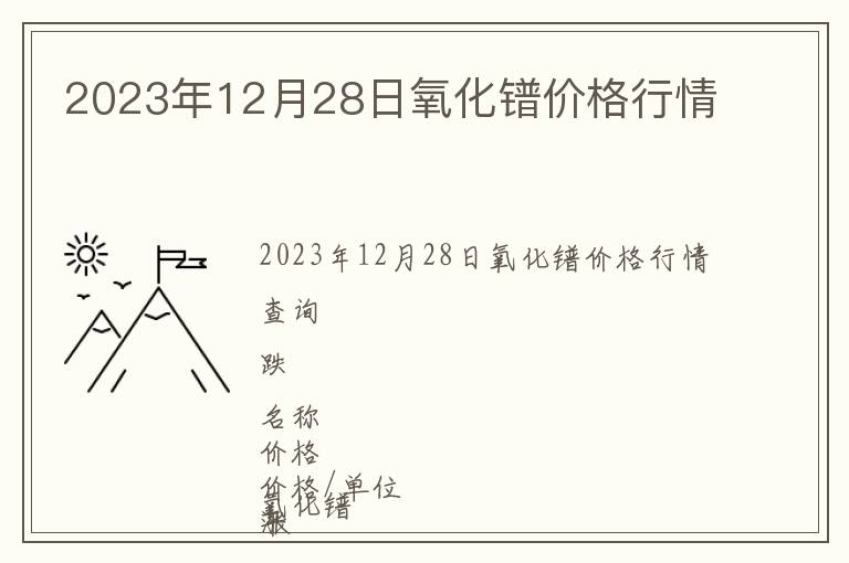 2023年12月28日氧化鐠價格行情