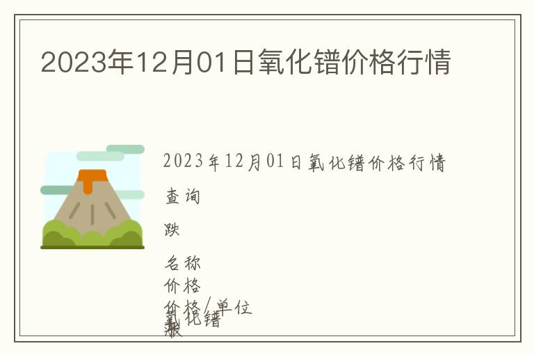 2023年12月01日氧化鐠價格行情