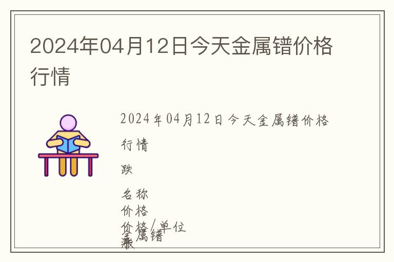 2024年04月12日今天金屬鐠價格行情