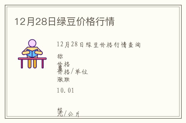 12月28日綠豆價格行情