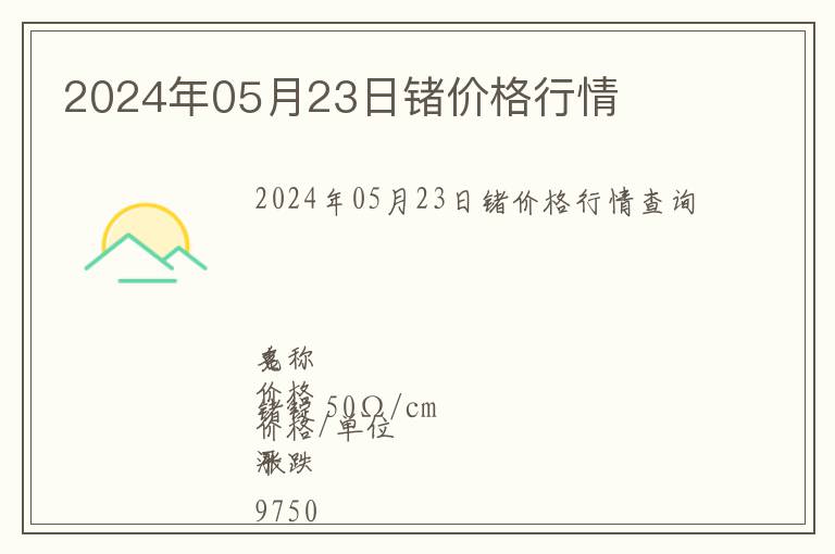 2024年05月23日鍺價格行情