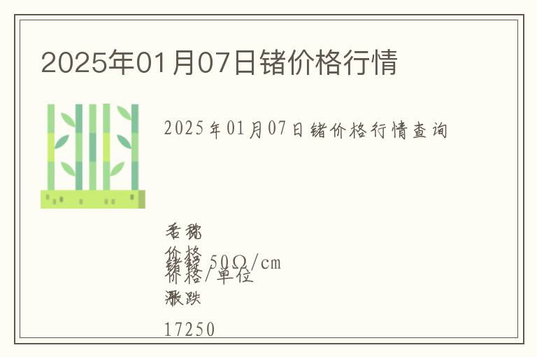2025年01月07日鍺價格行情