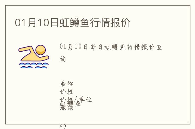 01月10日虹鱒魚行情報價