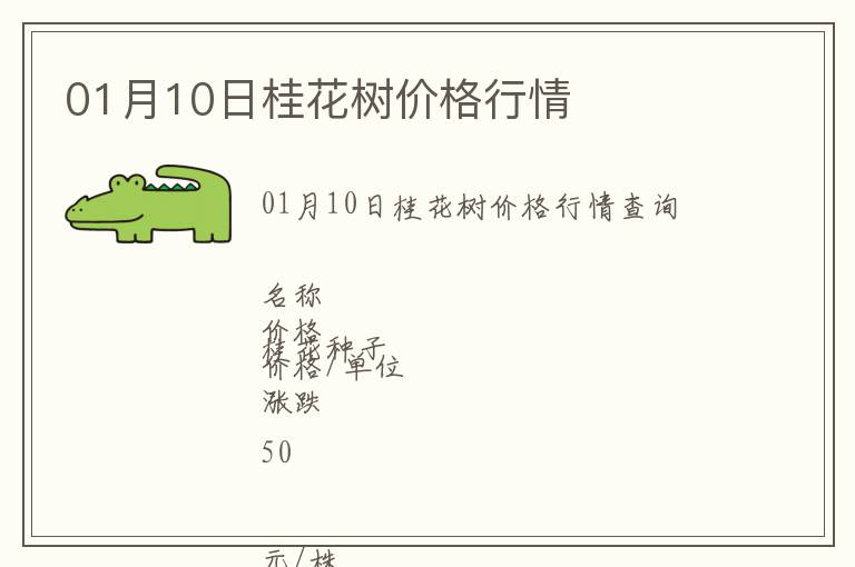 01月10日桂花樹價格行情