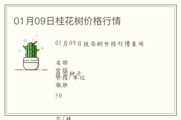 01月09日桂花樹價格行情
