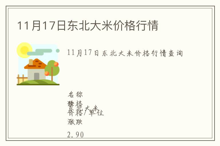 11月17日東北大米價格行情