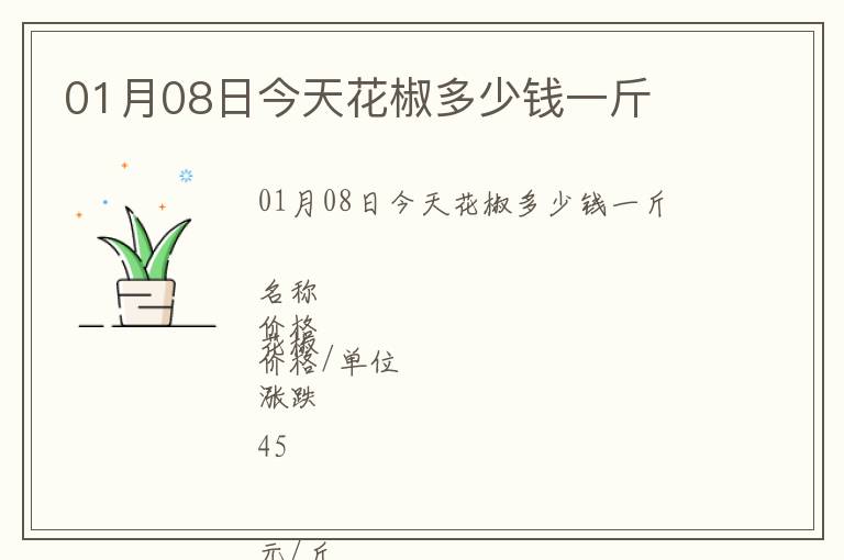01月08日今天花椒多少錢一斤
