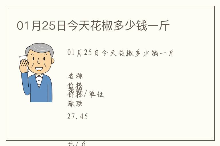 01月25日今天花椒多少錢一斤