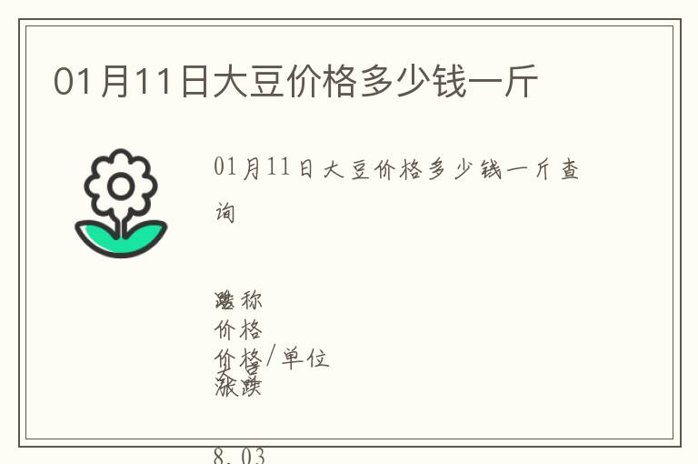 01月11日大豆價格多少錢一斤