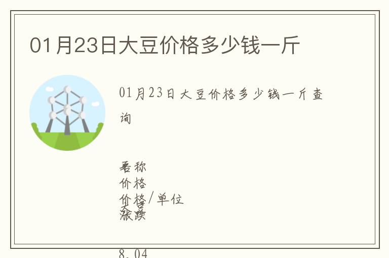01月23日大豆價格多少錢一斤