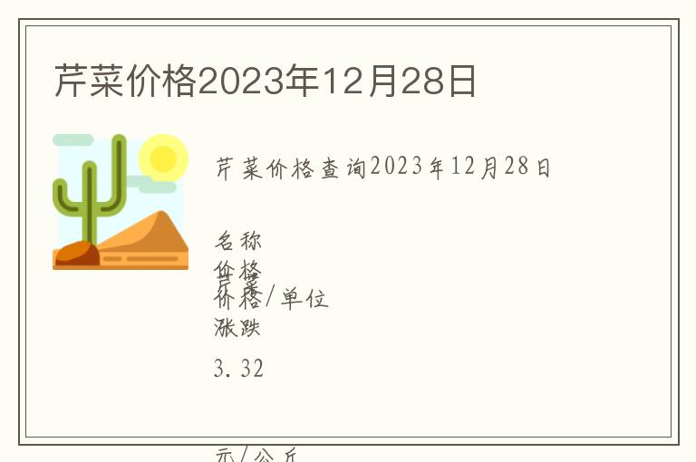 芹菜價格2023年12月28日