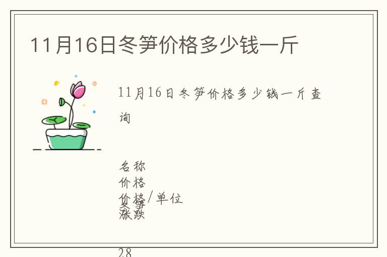 11月16日冬筍價格多少錢一斤