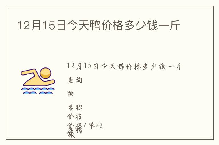 12月15日今天鴨價格多少錢一斤