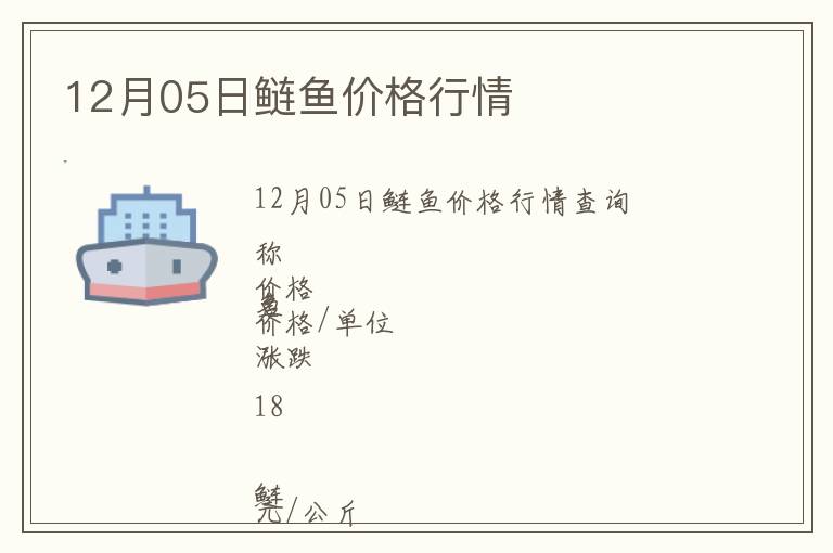 12月05日鰱魚價格行情