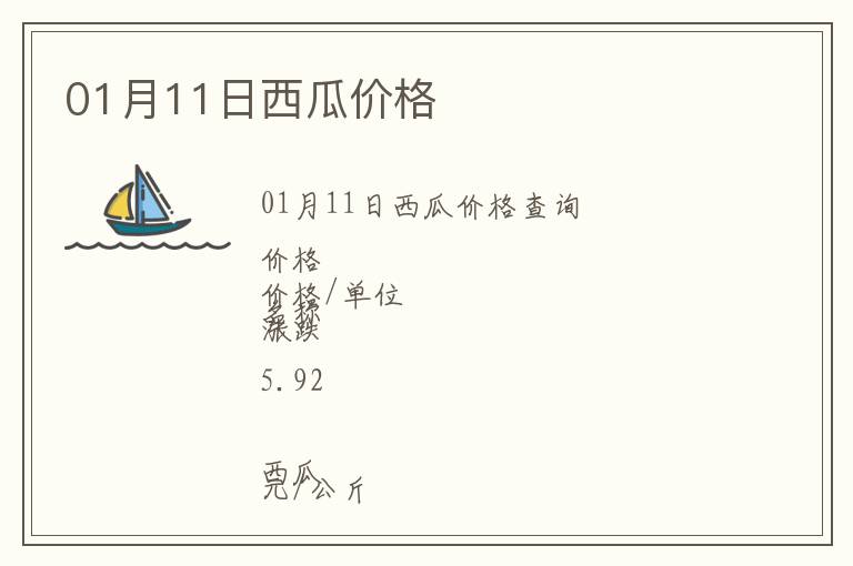 01月11日西瓜價格