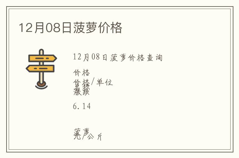 12月08日菠蘿價格
