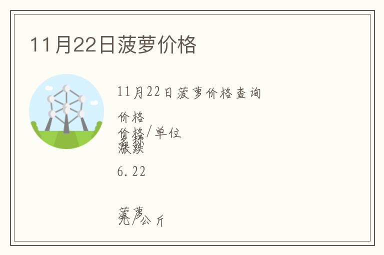 11月22日菠蘿價格